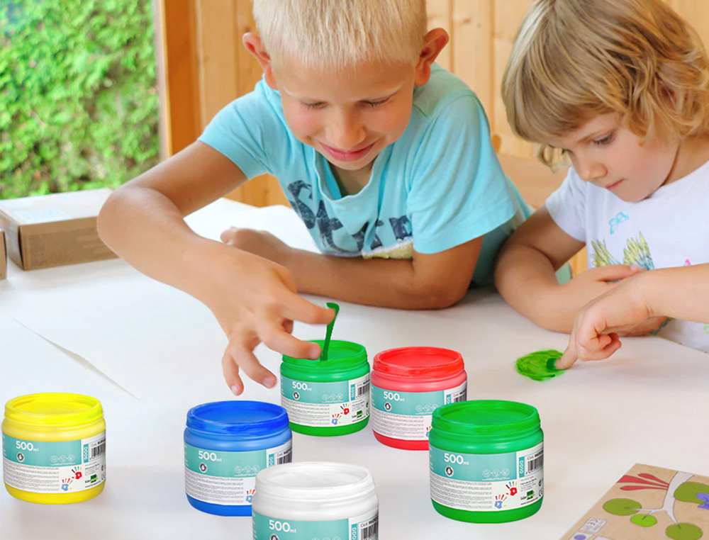 PINTURA A DEDOS LIDERPAPEL FRASCO DE 500 ML AZUL