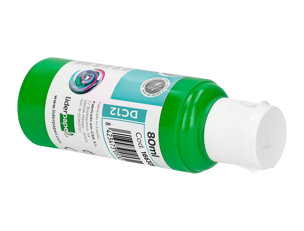 PINTURA ACRILICA LIDERPAPEL FRASCO DE 80 ML VERDE