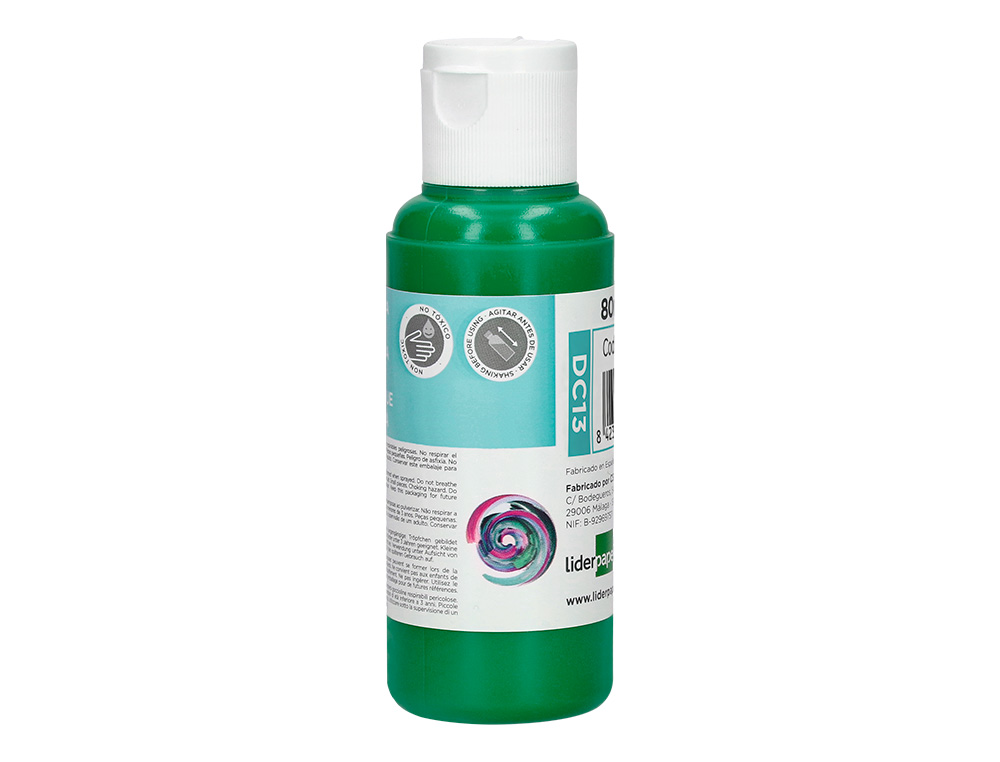 PINTURA ACRILICA LIDERPAPEL FRASCO DE 80 ML VERDE ESCURO