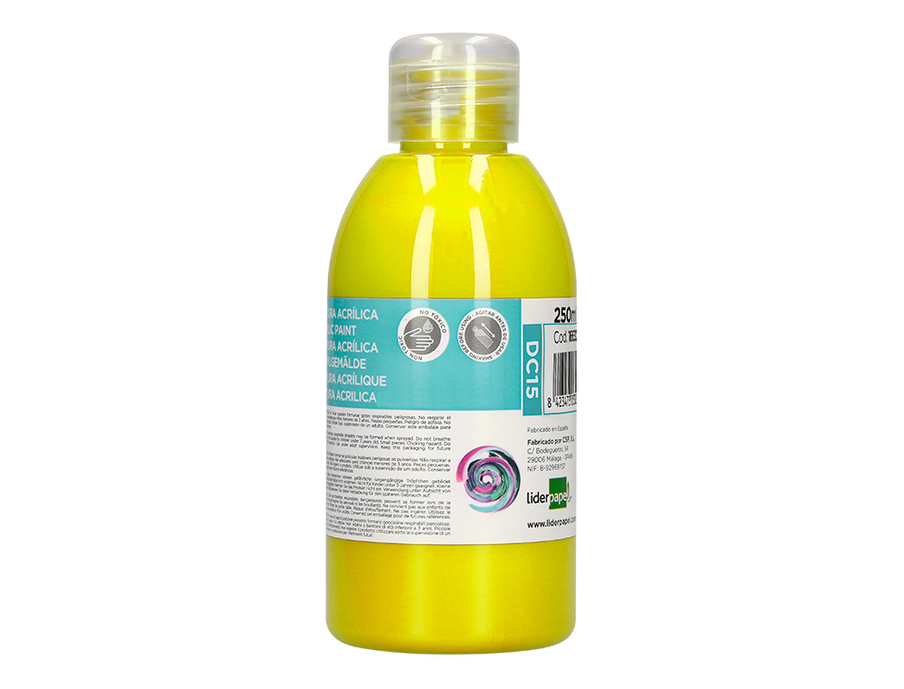 PINTURA ACRILICA LIDERPAPEL FRASCO DE 250 ML AMARELO