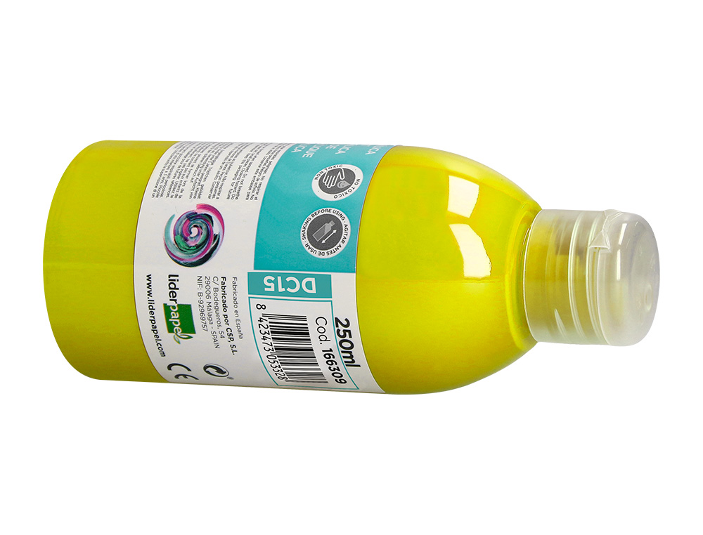 PINTURA ACRILICA LIDERPAPEL FRASCO DE 250 ML AMARELO