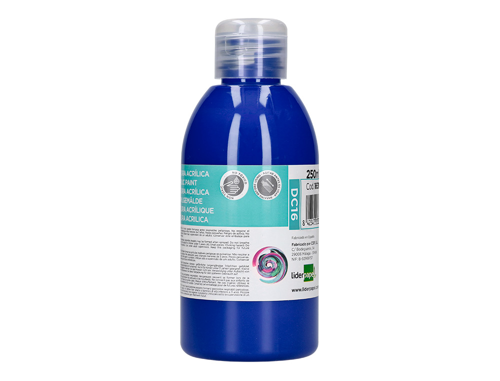 PINTURA ACRILICA LIDERPAPEL FRASCO DE 250 ML AZUL ULTRAMAR