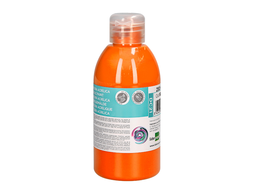 PINTURA ACRILICA LIDERPAPEL FRASCO DE 250 ML LARANJA