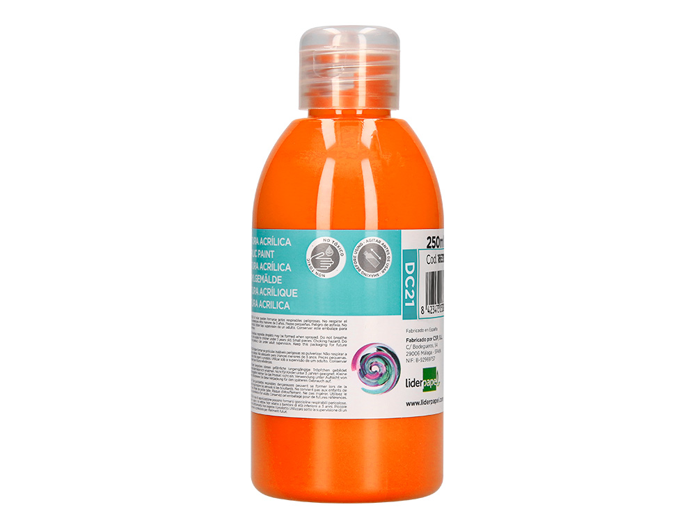 PINTURA ACRILICA LIDERPAPEL FRASCO DE 250 ML LARANJA