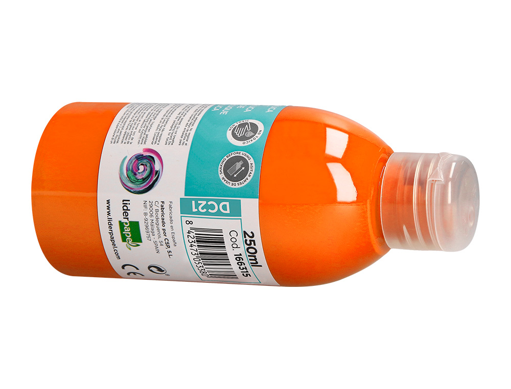 PINTURA ACRILICA LIDERPAPEL FRASCO DE 250 ML LARANJA