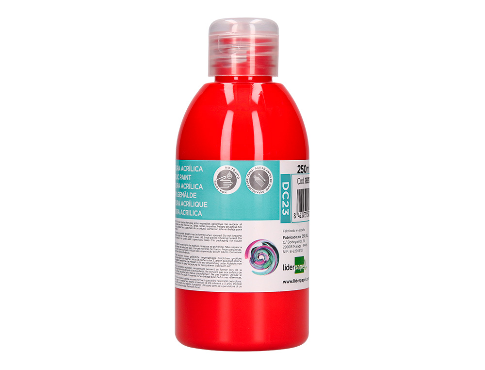 PINTURA ACRILICA LIDERPAPEL FRASCO DE 250 ML VERMELHO