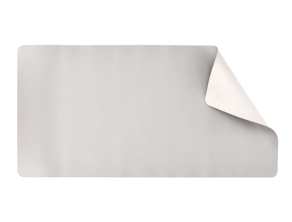 TAPETE DE RATO Q-CONNECT XXL COM BASE EM PELE E CAMURÇA COR CINZENTA 800X400X2 MM