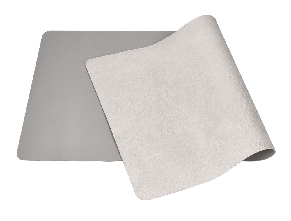 TAPETE DE RATO Q-CONNECT XXL COM BASE EM PELE E CAMURÇA COR CINZENTA 800X400X2 MM