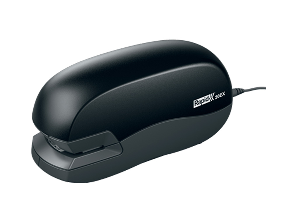 AGRAFADOR RAPID ELETRICO 20EX FIXATIV CAPACIDADE 20 FOLHAS USA AGRAFES 24/6 E 26/6 COR PRETO