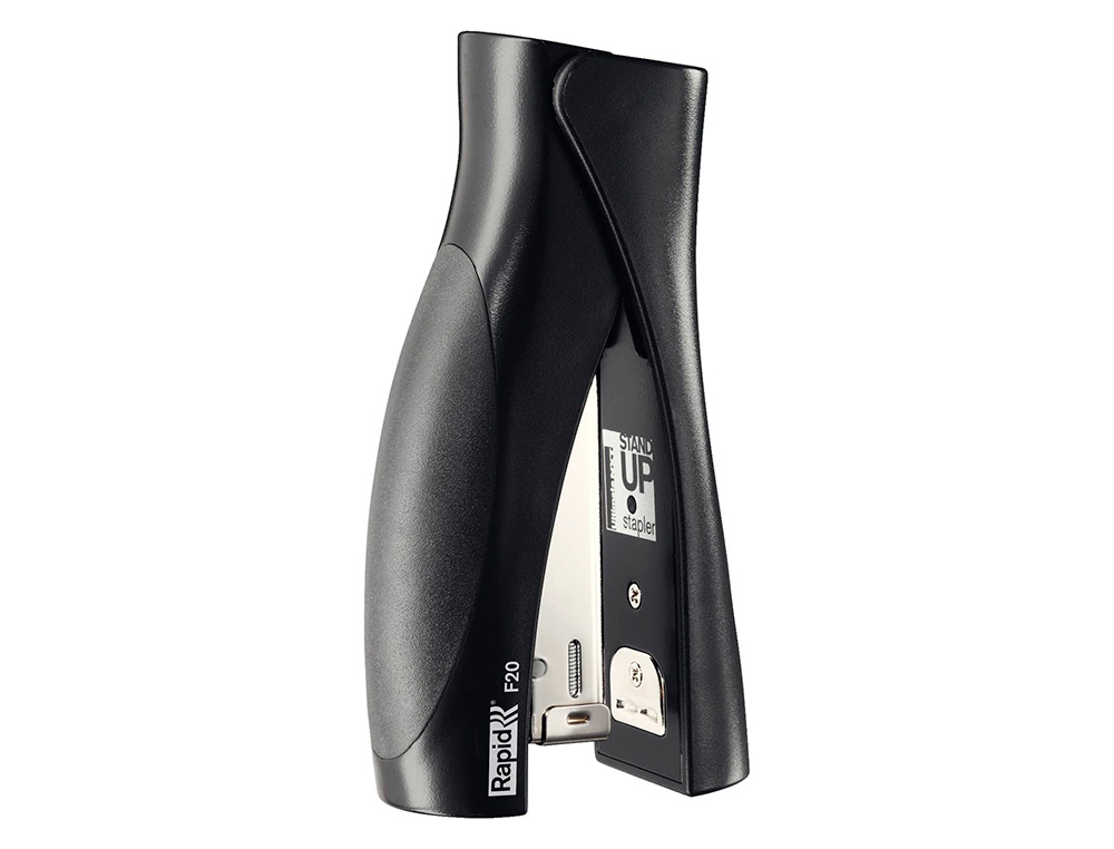 AGRAFADOR RAPID VERTICAL ULTIMATE F20 PLASTICO CAPACIDADE 20 FOLHAS USA AGRAFES 24/6 E 26/6 COR PRETO