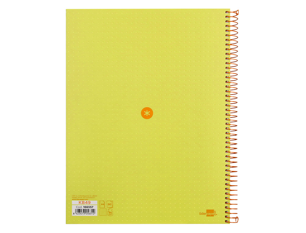 CADERNO ESPIRAL A4 MICRO ANTARTIK CAPA FORRADA 80F 90 GR PONTILHADO 1 BANDA 4 FUROS COR AMARELO