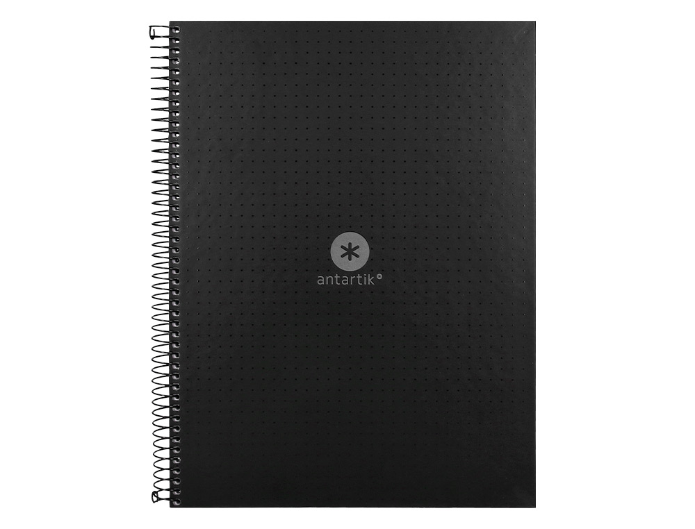 CADERNO ESPIRAL A4 MICRO ANTARTIK CAPA FORRADA 80F 90 GR PONTILHADO 1 BANDA 4 FUROS COR PRETO
