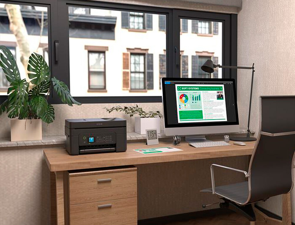 MULTIFUNCOES EPSON WORK FORCE WF-2930DWF WIFI TINTA 10 PPM BANDEJA 100 FOLHAS SCANNER COPIADORA
