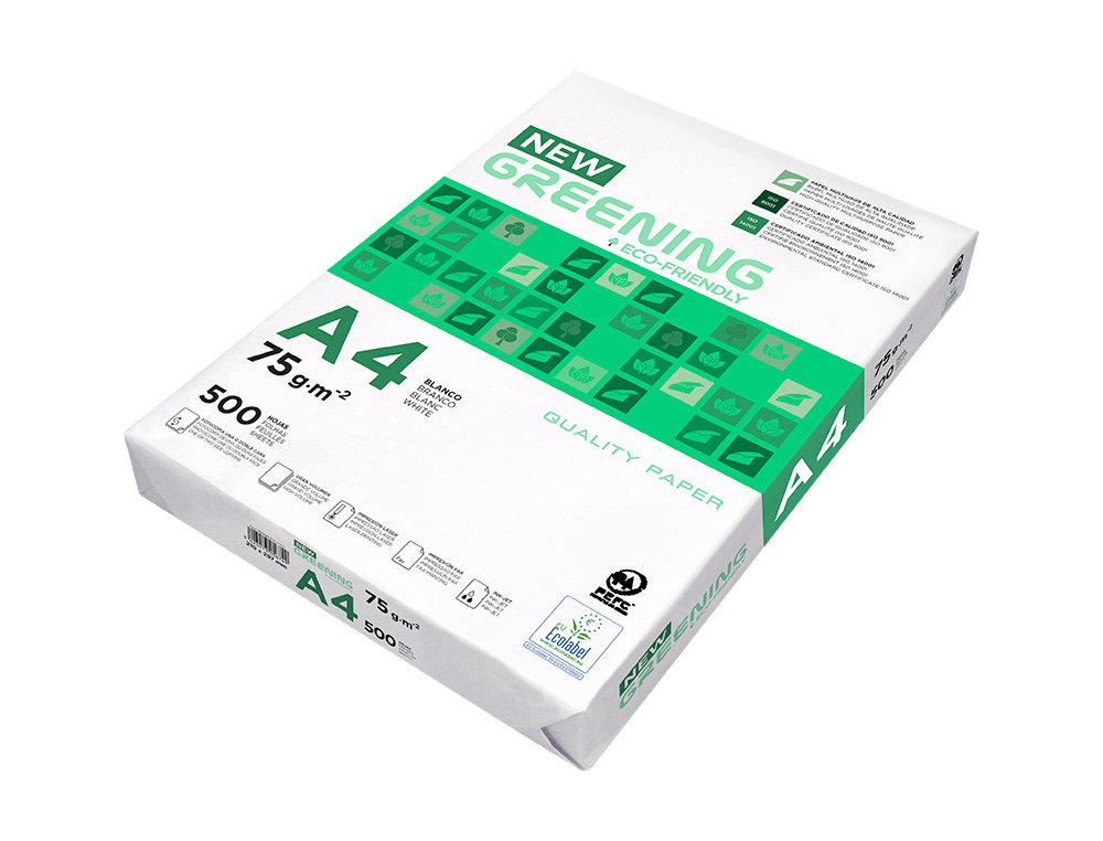 PAPEL FOTOCOPIA GREENING DIN A4 75 GR EMBALAGEM DE 500 FOLHAS