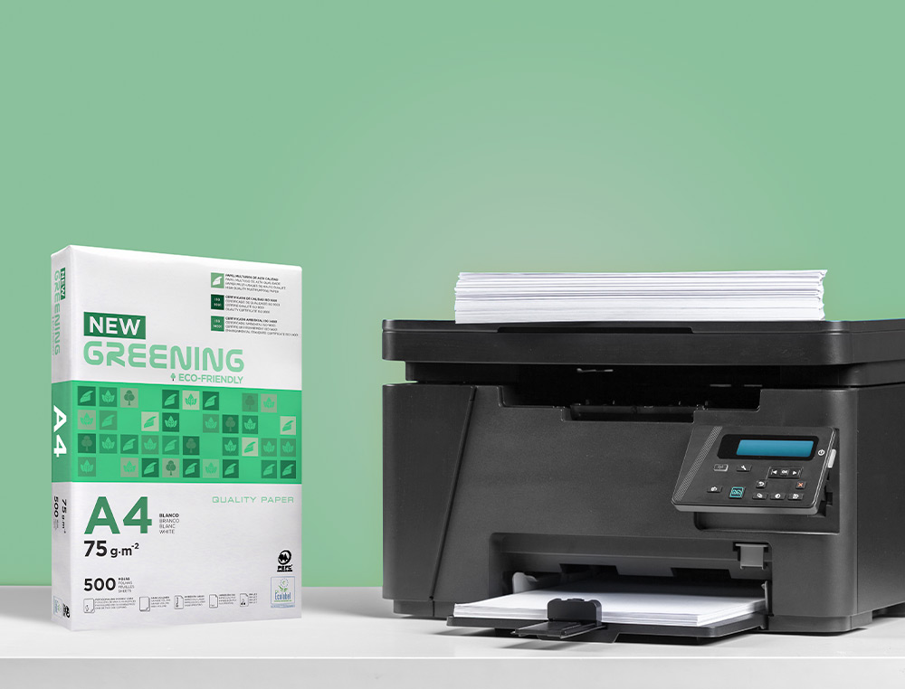 PAPEL FOTOCOPIA GREENING DIN A4 75 GR EMBALAGEM DE 500 FOLHAS