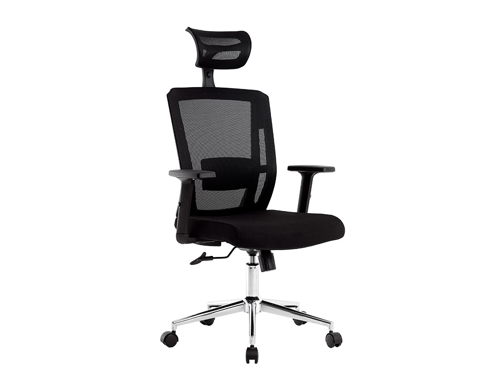 CADEIRA GIRATORIA Q-CONNECT ERGONOMICA ENCOSTO ALTO E APOIO DE CABECA AJUSTAVEL EM ALTURA 1180+100X630X625 MM COR PRETO
