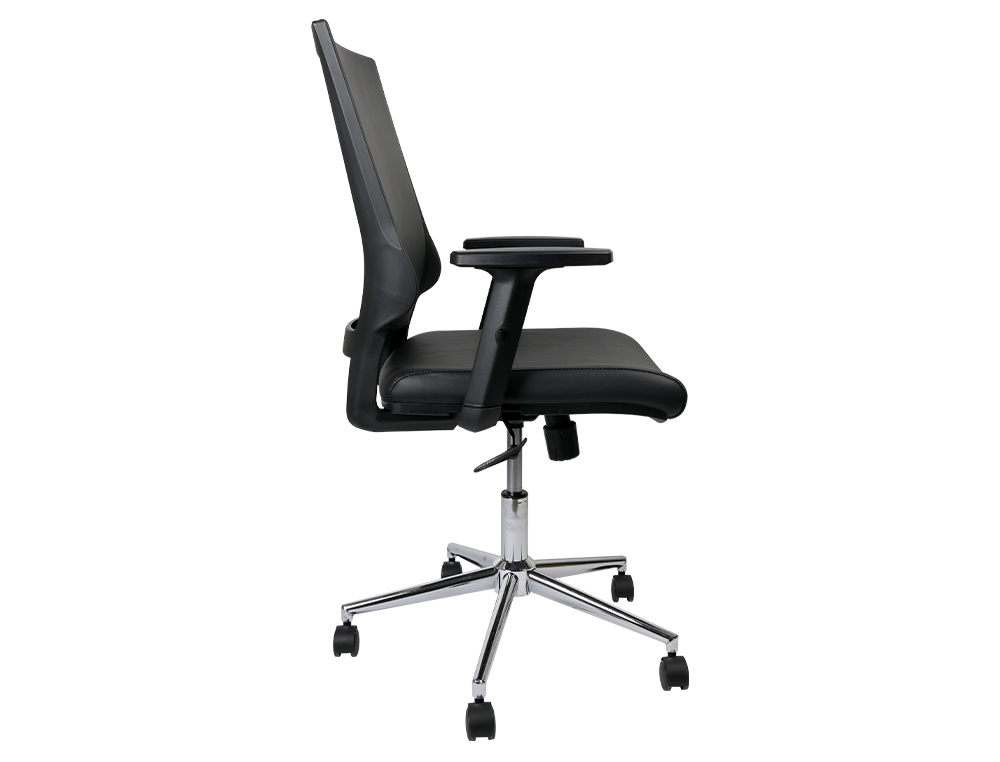 CADEIRA GIRATORIA Q-CONNECT ANDROMEDA ENCOSTO MEDIO DE IMITACAO PELE REGULAVEL EM ALTURA 980+100X630X625 MM COR PRETO