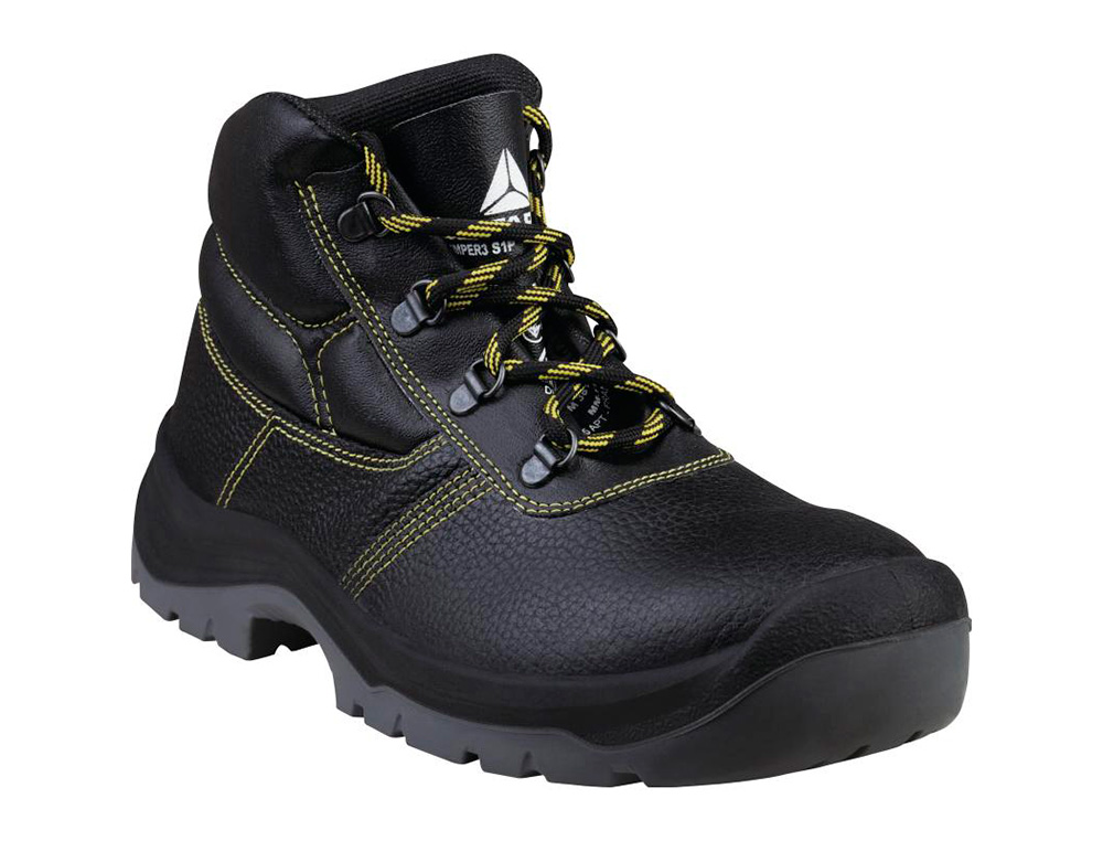 BOTAS DELTAPLUS DE SEGURANCA EM COURO PIGMENTADO SOLA PU BI-DENSIDADE COR PRETO TAMANHO 37
