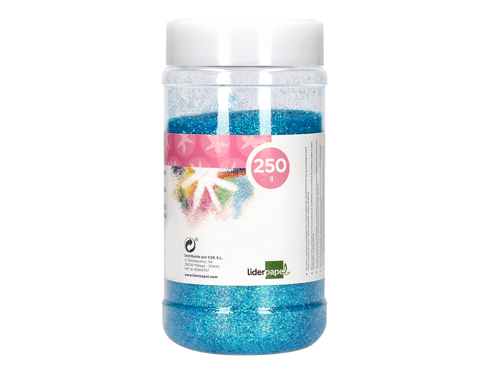 PURPURINA LIDERPAPEL FANTASIA COR AZUL PASTEL METALIZADO FRASCO DE 250 GR