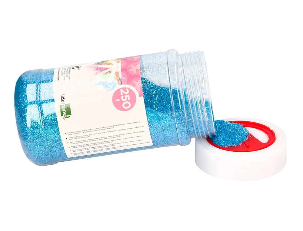 PURPURINA LIDERPAPEL FANTASIA COR AZUL PASTEL METALIZADO FRASCO DE 250 GR