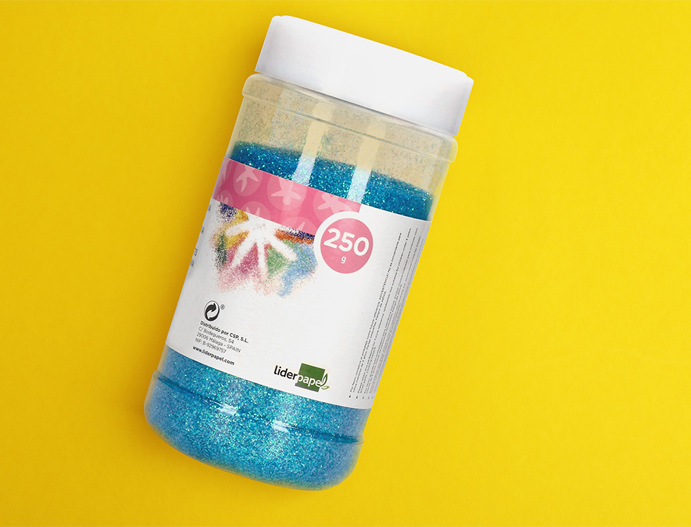 PURPURINA LIDERPAPEL FANTASIA COR AZUL PASTEL METALIZADO FRASCO DE 250 GR