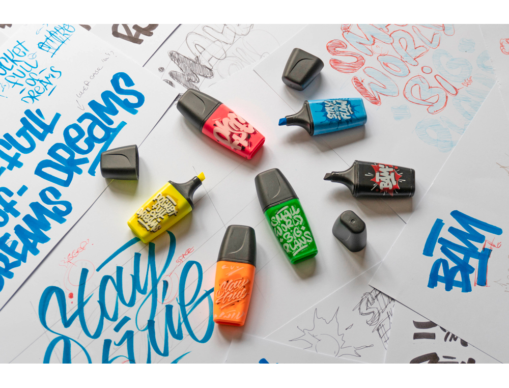 MARCADOR FLUORESCENTE STABILO BOSS MINI BY SNOOZE ONE ESTOJO DE 3 UNIDADES CORES SORTIDAS