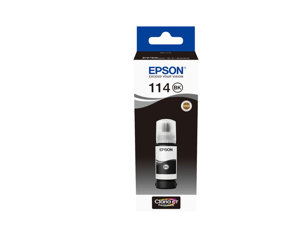 TINTA EPSON T114 ECO TANK ET-8500 / 8550 PRETO GARRAFA 70 ML