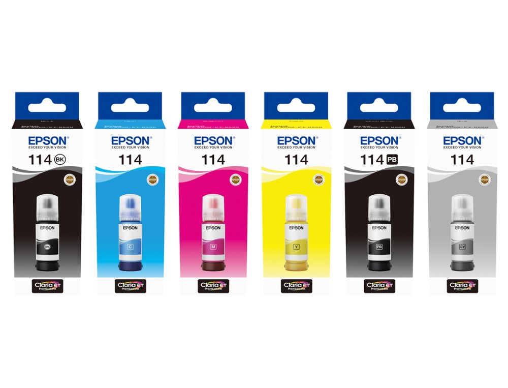 TINTA EPSON T114 ECO TANK ET-8500 / 8550 PRETO GARRAFA 70 ML