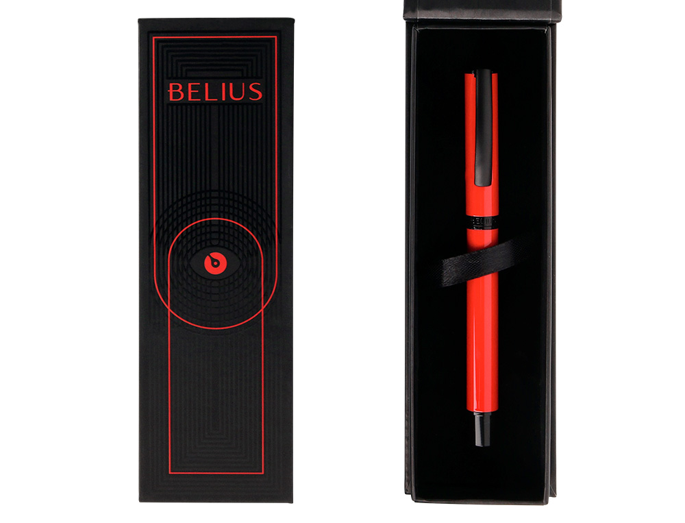 ROLLER BELIUS TURBO ALUMINIO DESENHO VERMELHO E PRETO TINTA AZUL CAIXA DESIGN