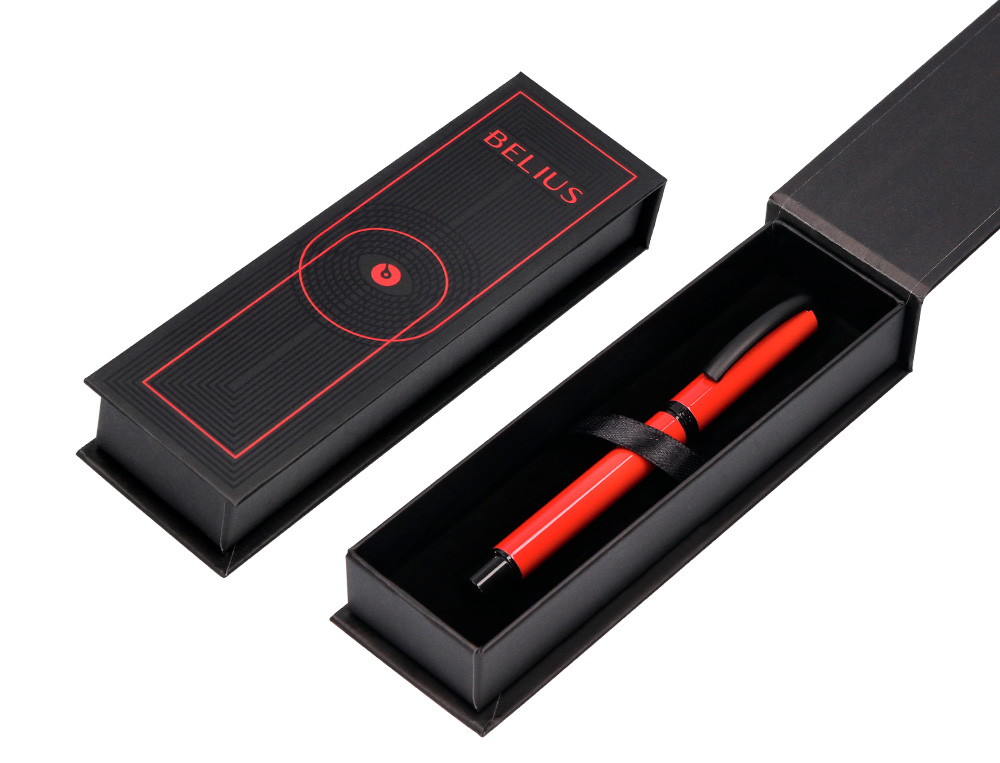 ROLLER BELIUS TURBO ALUMINIO DESENHO VERMELHO E PRETO TINTA AZUL CAIXA DESIGN