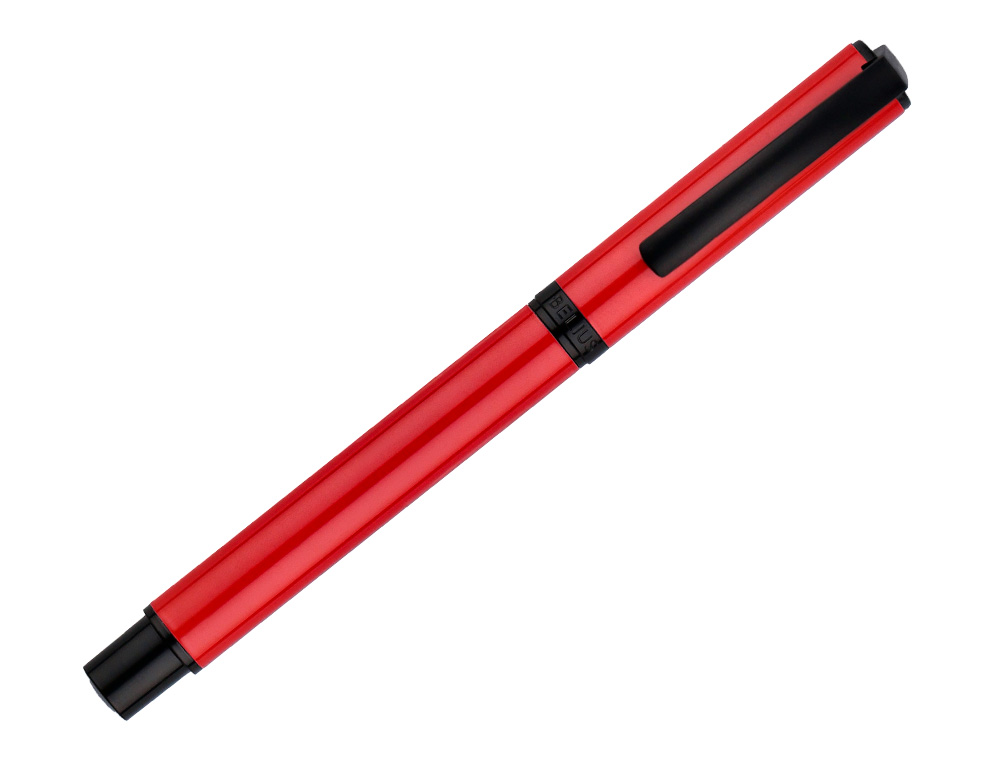 ROLLER BELIUS TURBO ALUMINIO DESENHO VERMELHO E PRETO TINTA AZUL CAIXA DESIGN