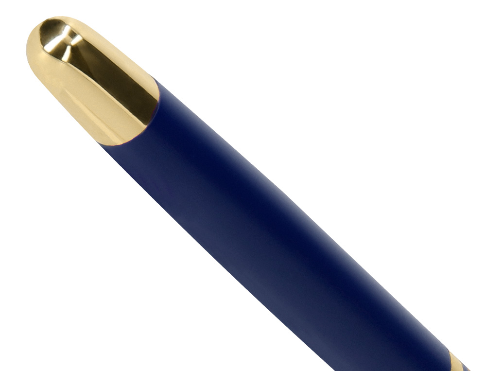 ESFEROGRAFICA E ESTOJO BELIUS SOIREE DESENHO ART DECO AZUL MARINHO E DOURADO TINTA AZUL CAIXA DESIGN