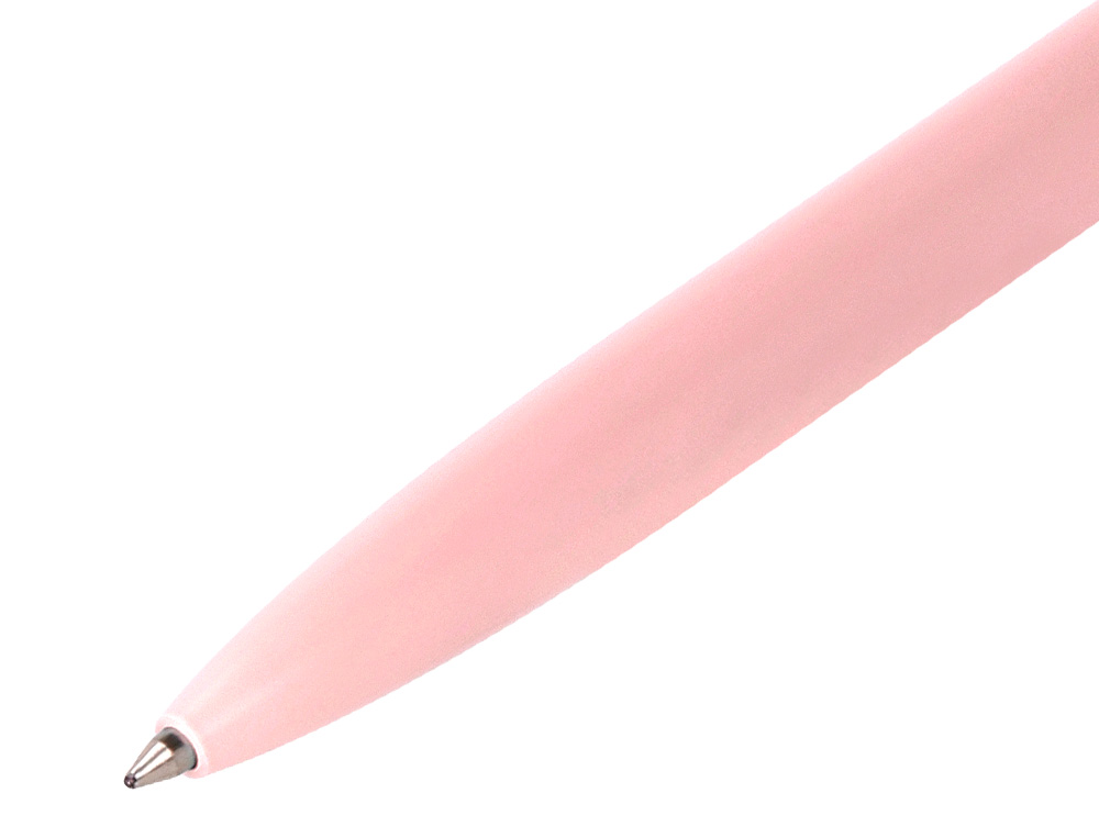 ESFEROGRAFICA BELIUS ROCKET B ALUMINIO DESENHO MINIMALISTA ROSA CAIXA CILINDRICA TINTA AZUL