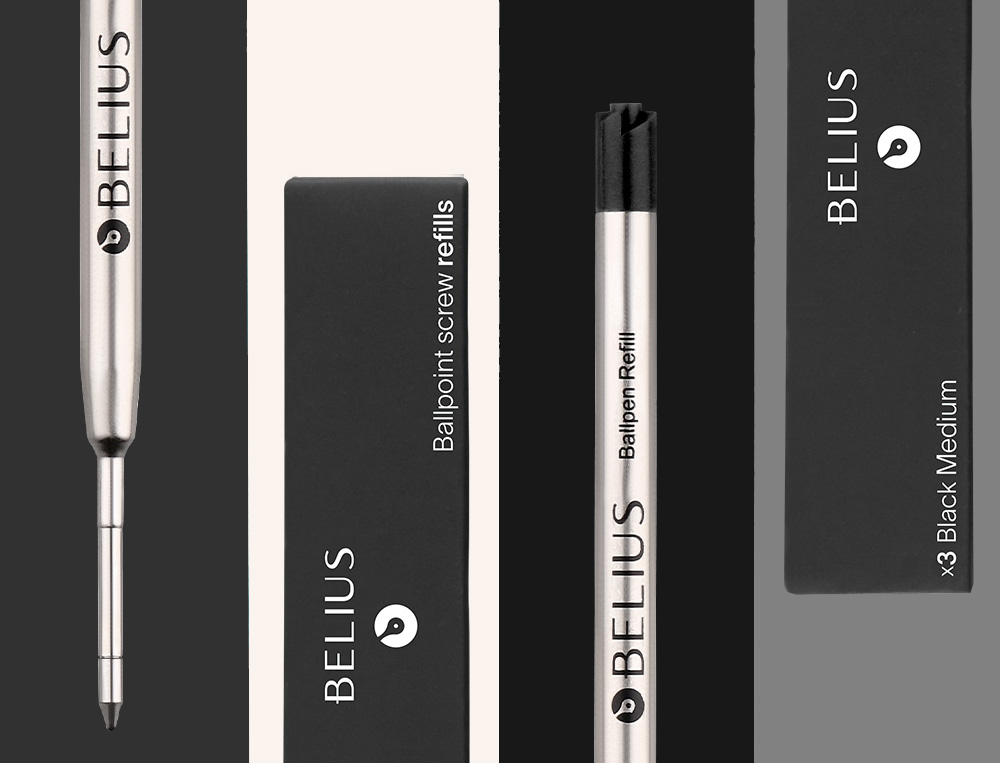 RECARGA ESFEROGRAFICA BELIUS PRETO 0,8 MM CAIXA 3 UNIDADES