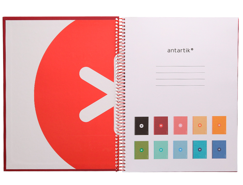 CADERNO ESPIRAL LIDERPAPEL A4 MICRO ANTARTIK CAPA FORRADA 80 F 90 GR QUADRICULA 5MM 1 BANDA 4 FUROS EXPOSITOR