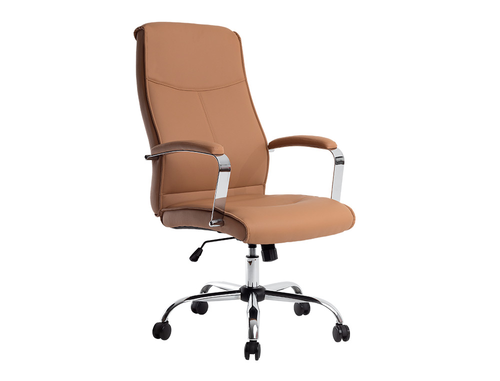 CADEIRA DE DIRECAO Q-CONNECT MODENA IMIT DE PELE BASE METAL ALT MAX 1210 MM LARG 630 MM PROF 650 MM RODAS PREMIUM COR CR