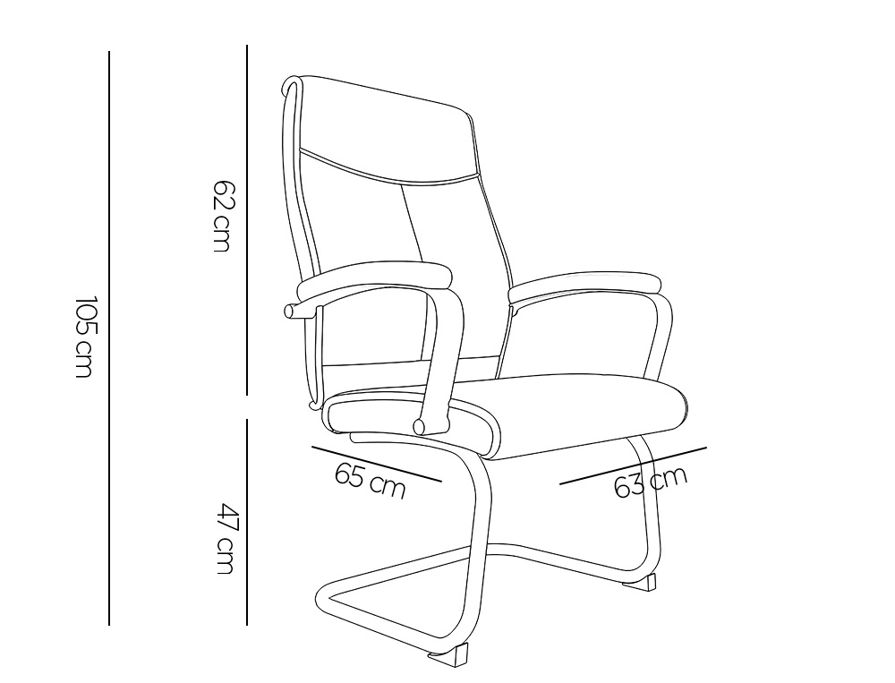 CADEIRA DE ESCRITORIO Q-CONNECT MODENA IMIT DE PELE BASE METAL ALT MAX 1050 MM LARG 630 MM PROF 650 COR CREME