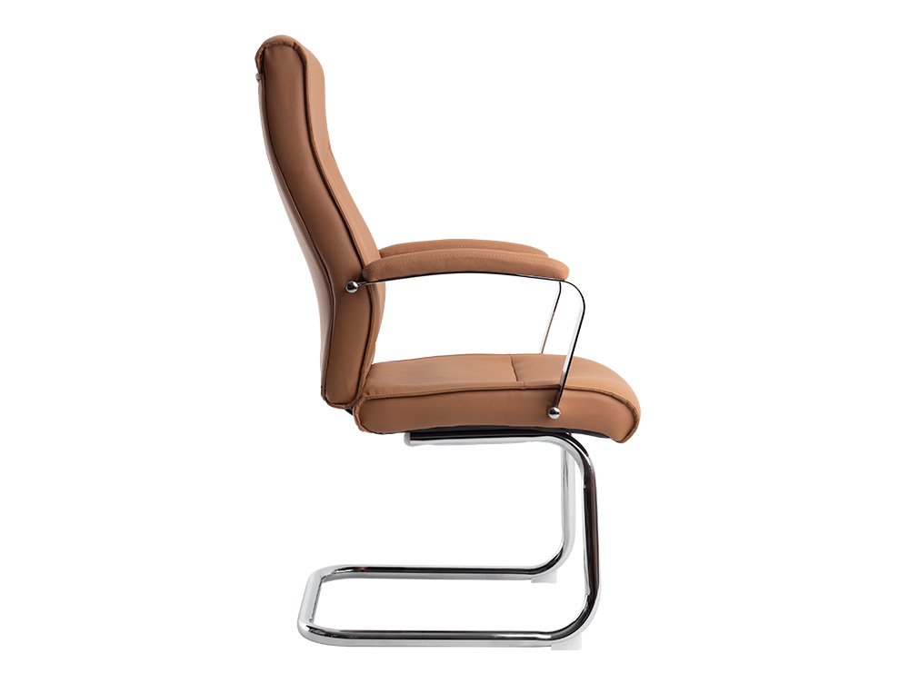 CADEIRA DE ESCRITORIO Q-CONNECT MODENA IMIT DE PELE BASE METAL ALT MAX 1050 MM LARG 630 MM PROF 650 COR CREME