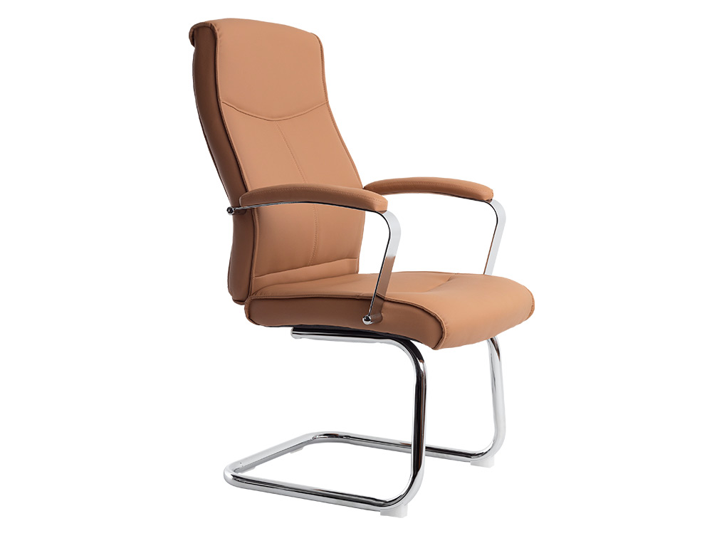 CADEIRA DE ESCRITORIO Q-CONNECT MODENA IMIT DE PELE BASE METAL ALT MAX 1050 MM LARG 630 MM PROF 650 COR CREME