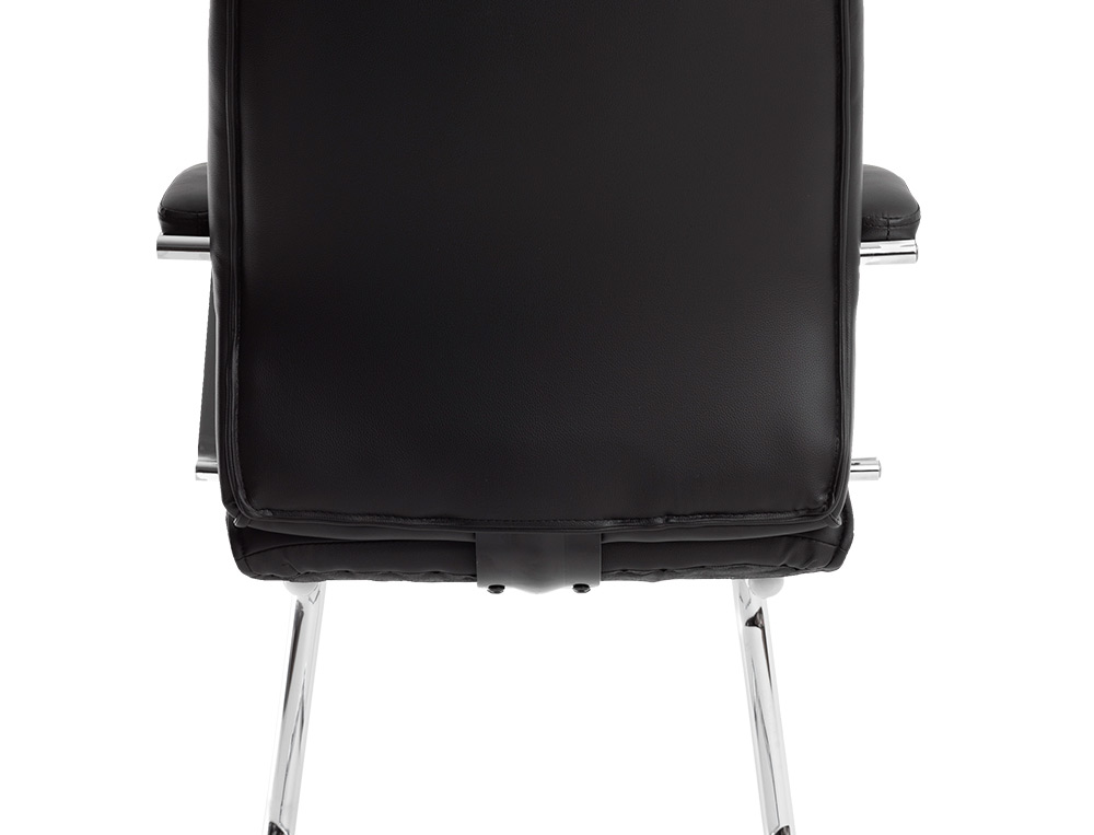 CADEIRA DE ESCRITORIO Q-CONNECT MODENA IMIT DE PELE BASE METAL ALT MAX 1050 MM LARG 630 MM PROF 650 COR PRETO