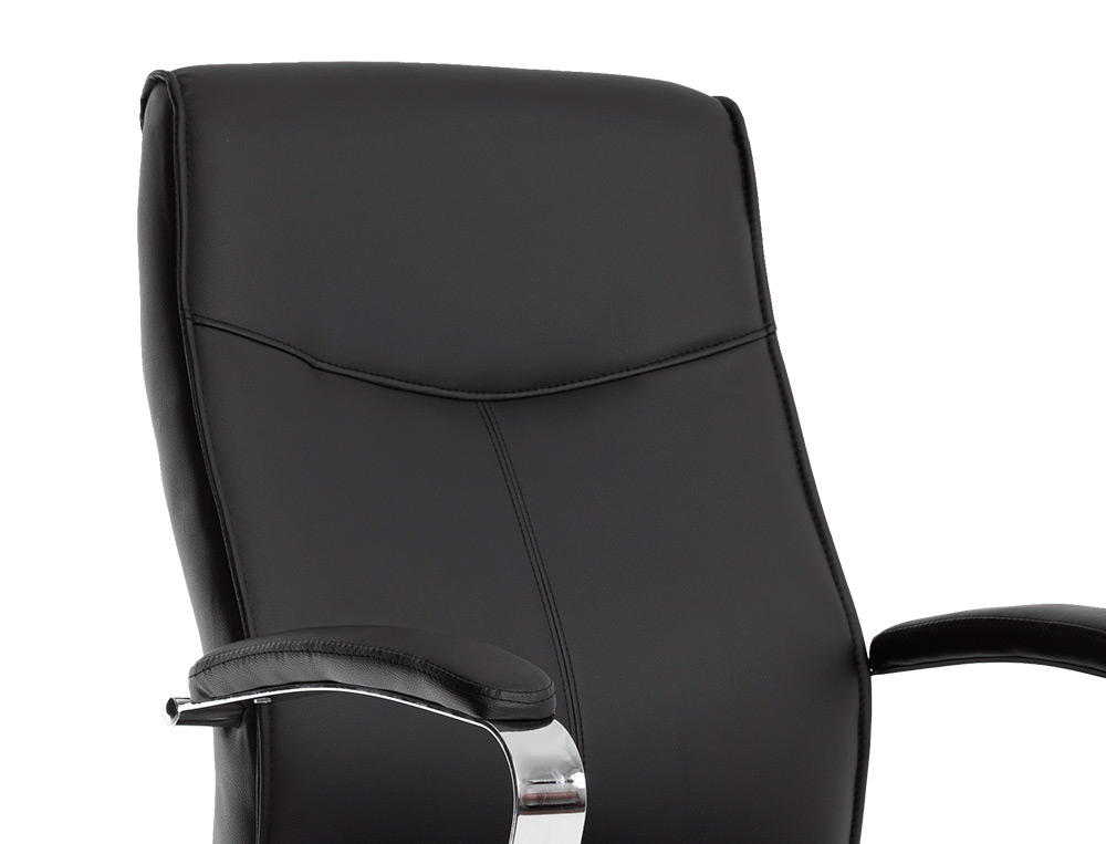 CADEIRA DE ESCRITORIO Q-CONNECT MODENA IMIT DE PELE BASE METAL ALT MAX 1050 MM LARG 630 MM PROF 650 COR PRETO