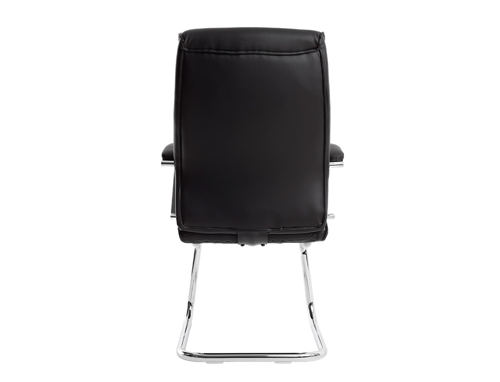 CADEIRA DE ESCRITORIO Q-CONNECT MODENA IMIT DE PELE BASE METAL ALT MAX 1050 MM LARG 630 MM PROF 650 COR PRETO