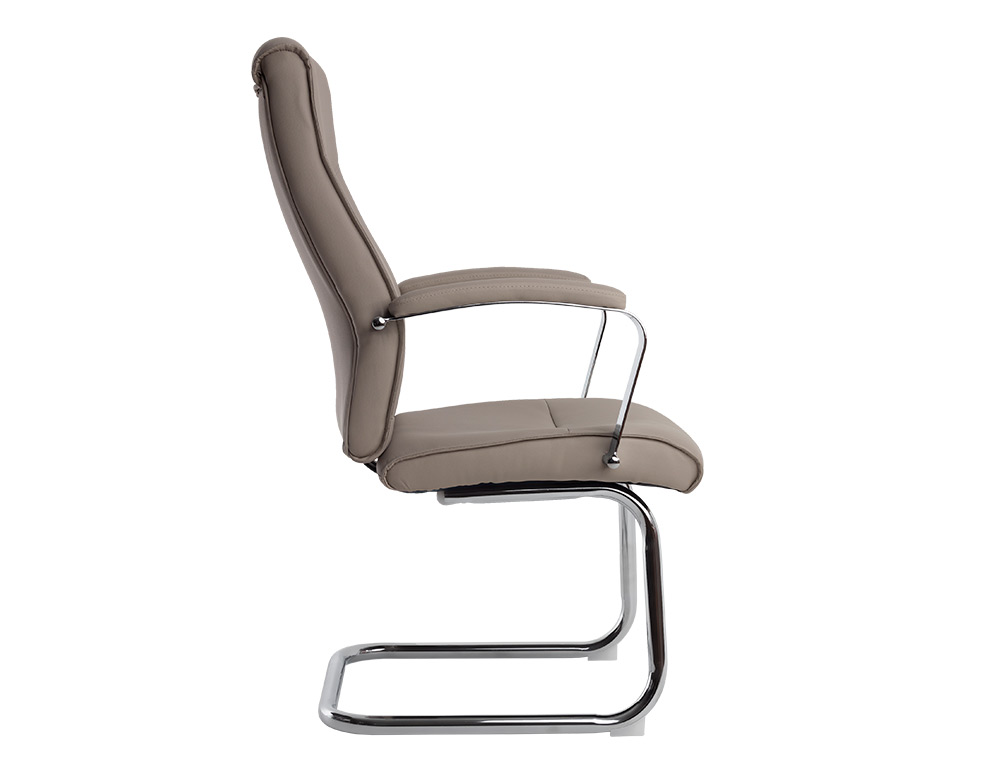 CADEIRA DE ESCRITORIO Q-CONNECT MODENA IMIT DE PELE BASE METAL ALT MAX 1050 MM LARG 630 MM PROF 650 COR CINZA