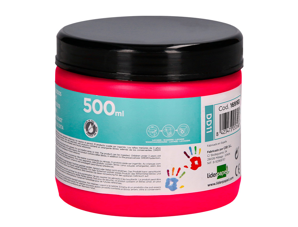 PINTURA A DEDOS LIDERPAPEL FRASCO DE 500 ML MAGENTA