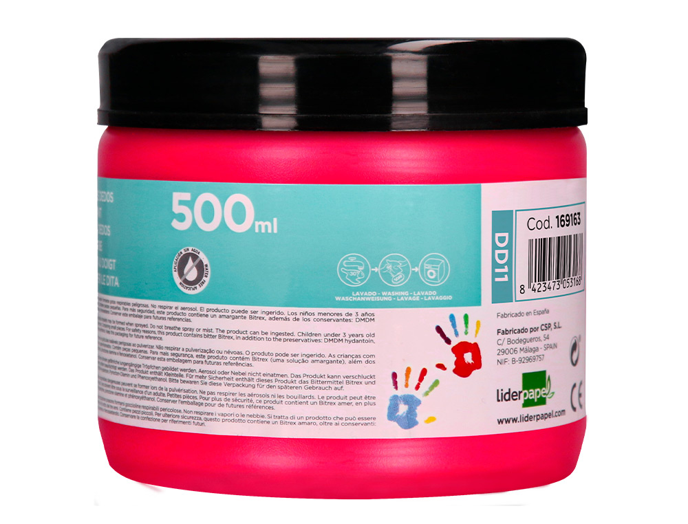 PINTURA A DEDOS LIDERPAPEL FRASCO DE 500 ML MAGENTA