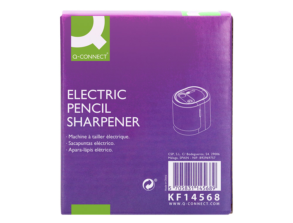 APARA LAPIS Q-CONNECT KF14568 ELETRICO DE SECRETARIA CABO USB/4 PILHAS AA AFIADOR LAMINAS DIAMETROS 6 A 12MM DOIS USOS