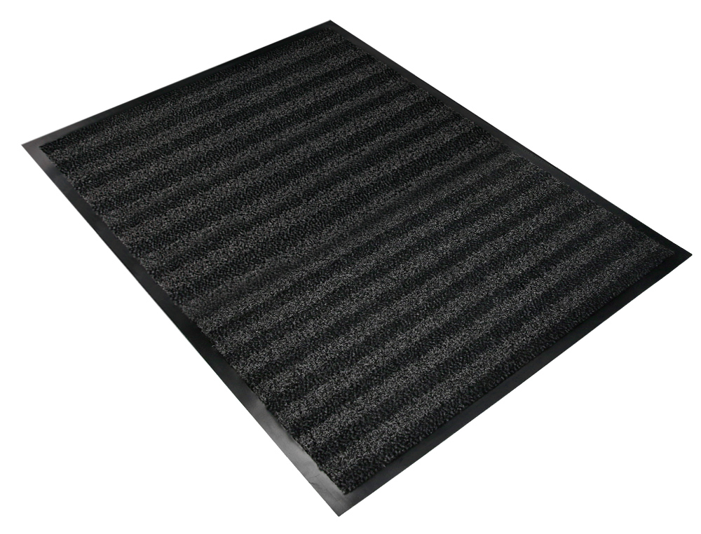 TAPETE DE CHAO Q-CONNECT PREMIUM PARA INTERIORES ANTIDESLIZANTE FIBRA POLIPROPILENO E FELTRO CINZA 90X150 CM