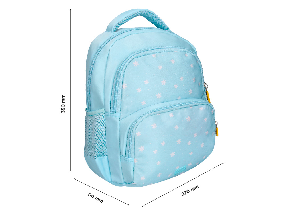 MOCHILA ESCOLAR LIDERPAPEL MULTIBOLSO INFANTIL DESENHO FLORES 350X110X270 MM