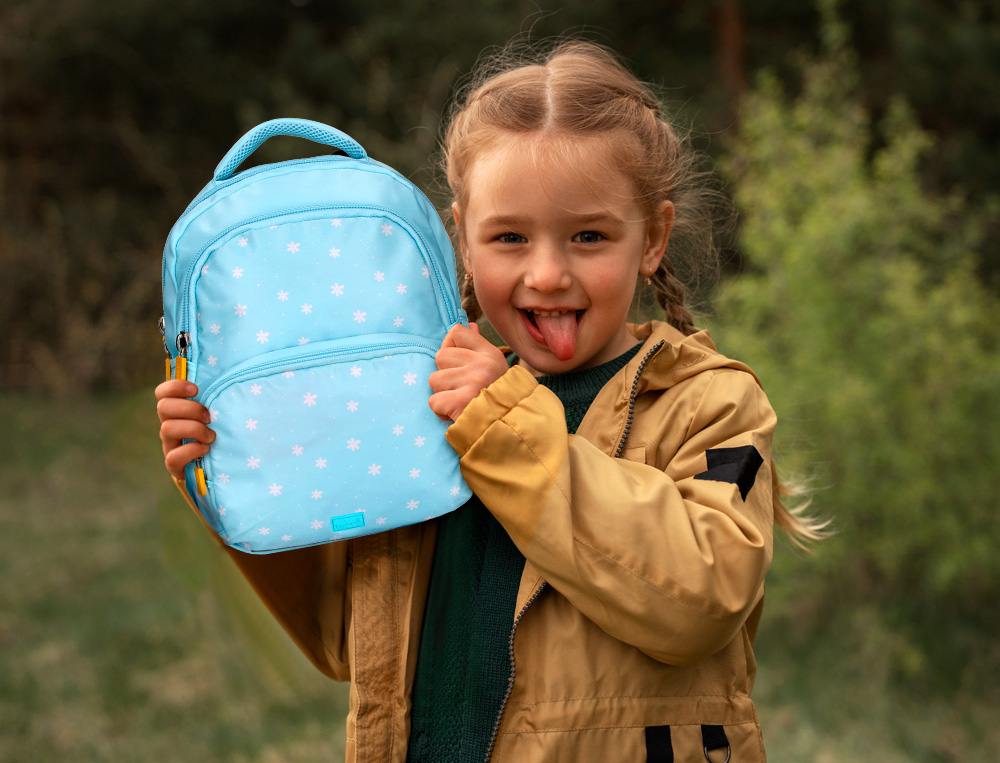 MOCHILA ESCOLAR LIDERPAPEL MULTIBOLSO INFANTIL DESENHO FLORES 350X110X270 MM