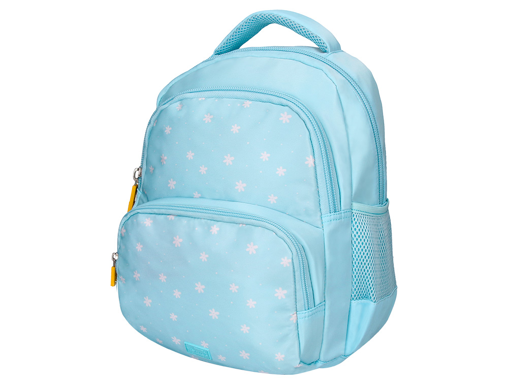 MOCHILA ESCOLAR LIDERPAPEL MULTIBOLSO INFANTIL DESENHO FLORES 350X110X270 MM